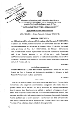 FFICIO SCOLASTICO REGIONALE PER LA TOSCANA