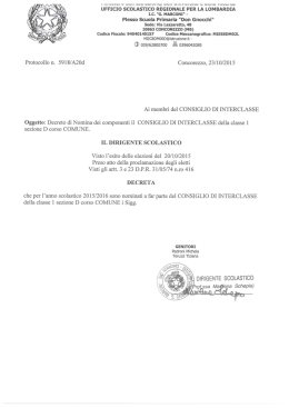 Protocollo n. 5918/A20d FFICIO SCOLASTICO REGIONALE PER LA