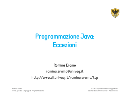 Programmazione Java: Eccezioni
