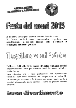 FESTA DEI NONNI - 02 OTTOBRE 2015