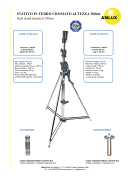 STATIVO IN FERRO CROMATO ALTEZZA 380cm