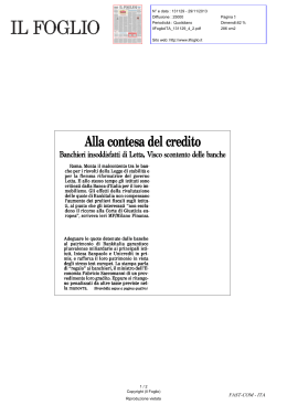 Il Foglio 29-11-13 - Associazione fra le Banche Estere in Italia