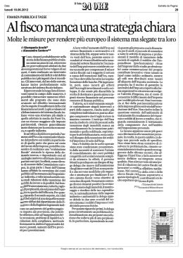 Al fisco manca una strategia chiara