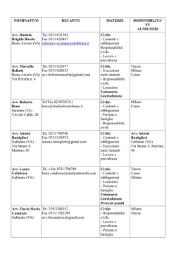 elenco sostituti udienza - Ordine Avvocati di Busto Arsizio