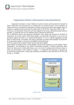 L`apposizione di firme e informazioni su documenti firmati