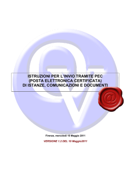 istruzioni per invio tramite pec