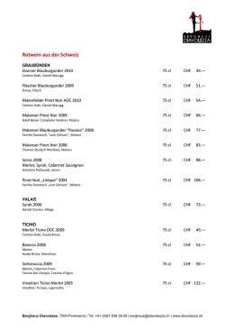 Rotwein aus der Schweiz