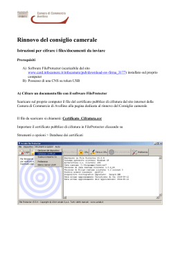 Istruzioni per cifrare i files/documenti da inviare