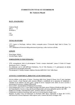 CURRICULUM VITAE ET STUDIORUM Dr. Umberto Manili