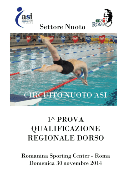 Settore Nuoto CIRCUITO NUOTO ASI 1^ PROVA