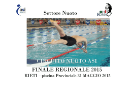 Settore Nuoto CIRCUITO NUOTO ASI FINALE