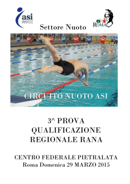 Settore Nuoto CIRCUITO NUOTO ASI 3^ PROVA