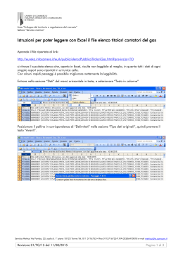 Istruzioni per poter leggere con Excel il file elenco titolari contatori