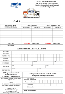 PANTA DISTRIBUZIONE S.P.A. ?° Tel. 0373