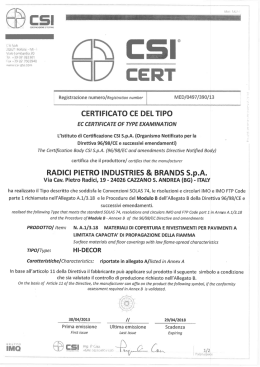 imo cetificate - Radici Pietro Industries & Brands SpA