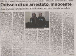 Odissea di un arrestato. Innocente