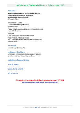 La Chimica e l`IndustriaWeb - n. 2/Febbraio 2015