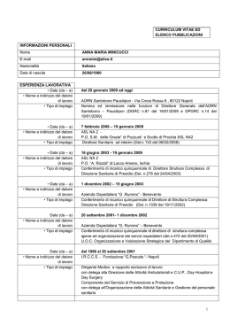 CURRICULUM VITAE ED ELENCO PUBBLICAZIONI