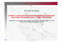 Il PTCP ed il Servizio Ferroviario Metropolitano Territoriale