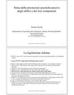 Acustica edilizia - Dipartimento di Architettura