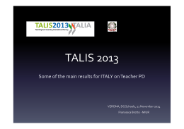 Talis 2013 - Meeting of Directors General for Schools Verona, 20