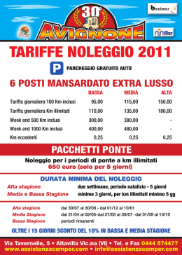 TARIFFE NOLEGGIO 201 1