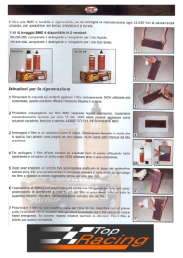 Istruzioni lavaggio filtri