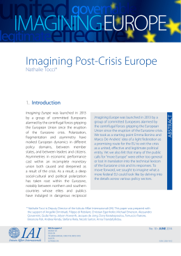 Imagining a Post-Crisis Europe - IAI Istituto Affari Internazionali