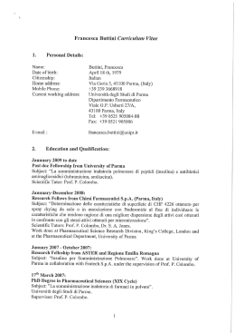 CV - Universit&agrave; degli Studi di Parma