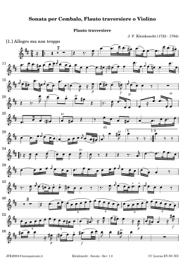 Sonata per Cembalo, Flauto traversiere o Violino