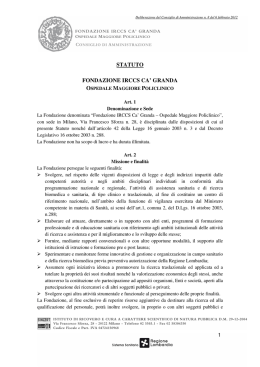 STATUTO FONDAZIONE IRCCS CA` GRANDA