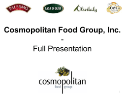 Cosmopolitan Food Group, Inc.