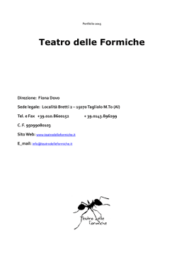 Visualizza il portfolio del Teatro delle Formiche