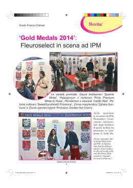 `Gold Medals 2014`: Fleuroselect in scena ad IPM