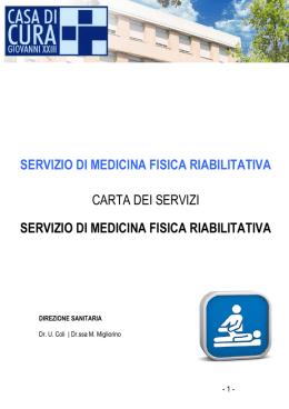 SERVIZIO DI MEDICINA FISICA RIABILITATIVA CARTA DEI