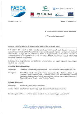 Costituzione FONDO di Assistenza Sanitaria FASDA