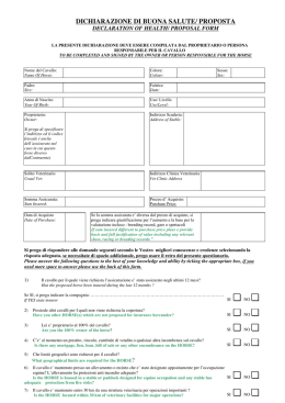 DICHIARAZIONE DI BUONA SALUTE/ PROPOSTA