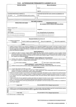 Modello RID per pagamento servizi
