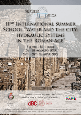 IInd International Summer School “Water and the city: hydraulic