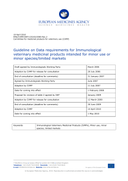 Guideline on Data requirements for Immunological veterinary