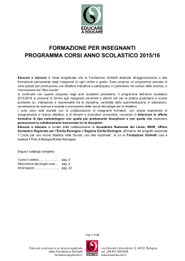 Il programma dei corsi - Regione Emilia Romagna
