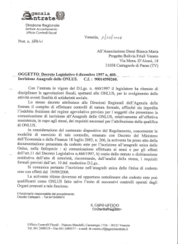 Iscrizione Anagrafe ONLUS