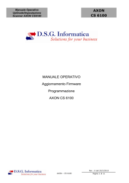 AXON CS 6100 MANUALE OPERATIVO Aggiornamento Firmware
