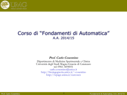 Corso di &ldquo;Fondamenti di Automatica&rdquo;