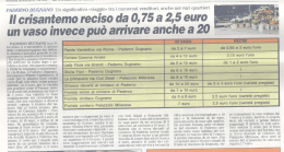 Il crisan_temo reciso da 0, 75 a 2,5 euro
