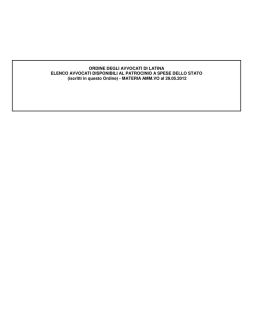 ORDINE DEGLI AVVOCATI DI LATINA ELENCO AVVOCATI