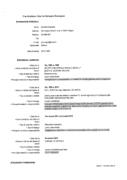 Curriculum vitae in formato Europass