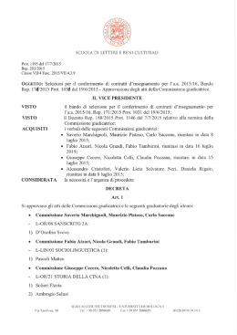 Decreto approvazione graduatorie Bando Rep