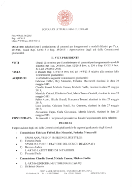 Decreto approvazione graduatorie 5 giugno 2015.