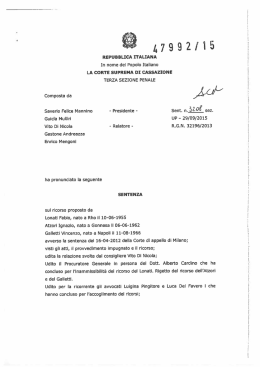 Cassazione, sentenza 3 dicembre 2015, n. 3208